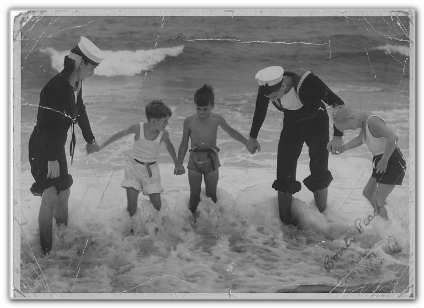 Dad and his mate Lofty Quinn during War at Bondi Beach 2